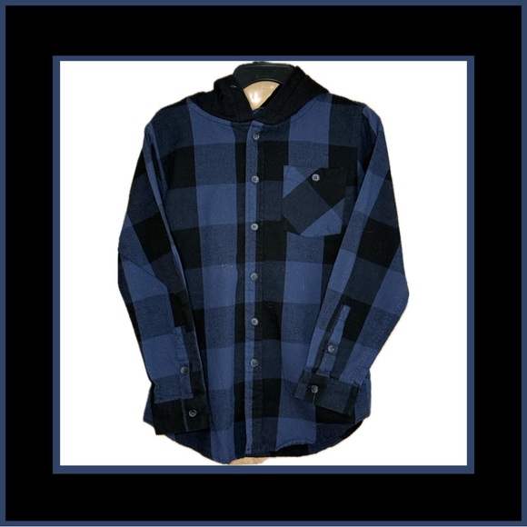 Univibe Other - UniVibe Boy’s Long Sleeve Plaid Flannel Hoodie Shirt – Size Medium